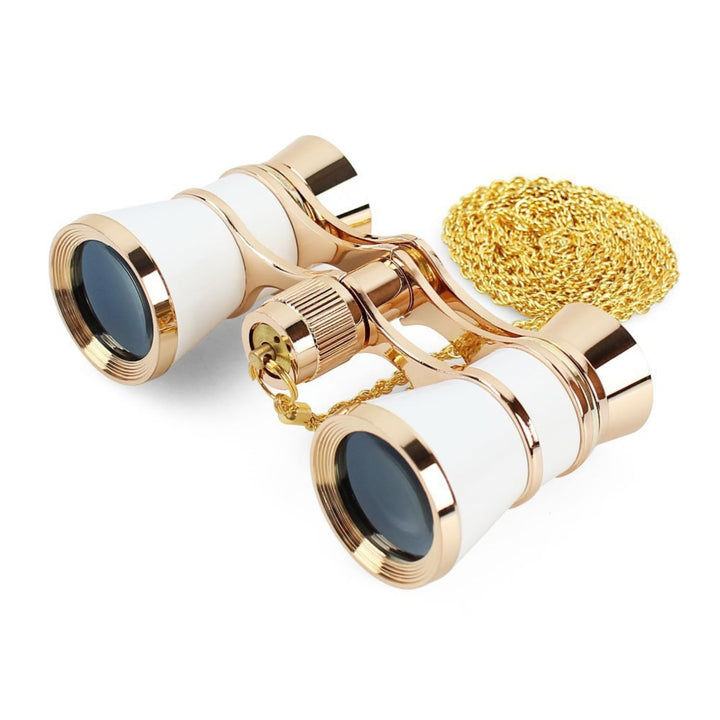ANGEEK 3 x 25 Classic Foldable Opera Glasses Binoculars Metal Body with Chain Optical Lens Theater T