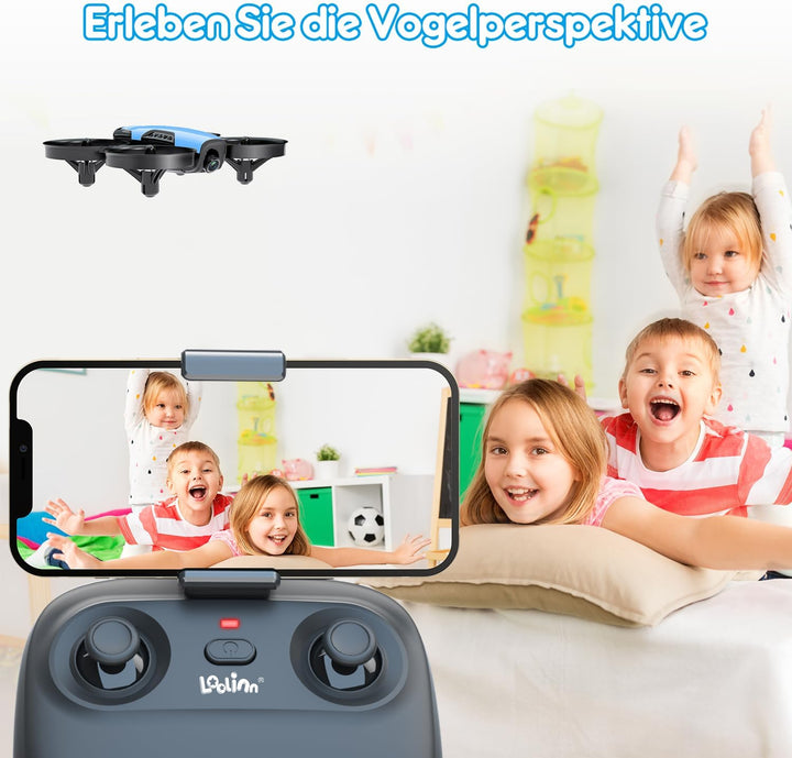 Loolinn | Drohne mit Kamera als Geschenk für Kinder - Mini Drohne Ferngesteuert mit Video & Fotos, S