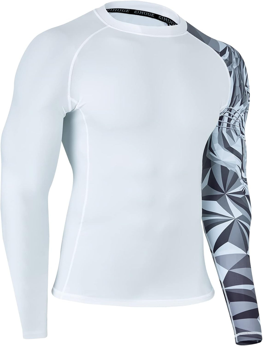 HUGE SPORTS Wildes Tier Rashguard Sonnenschutz Schnelltrocknend Kompression Schwimmshirt L Tiger, L