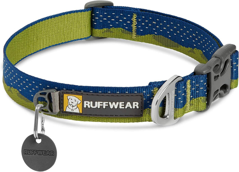 RUFFWEAR Crag Hundehalsband, Reflektierendes und Bequemes Halsband für den Täglichen Gebrauch, Grüne