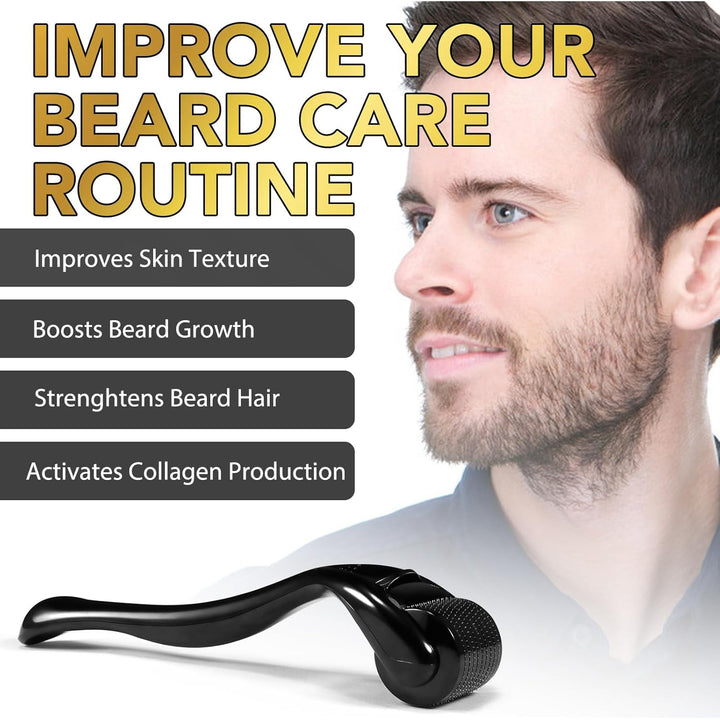 Beard Growth Kit, Beard Growth Serum mit Rolle, Beard Growth Oil - Schnelles Wachstum & Verdickung f