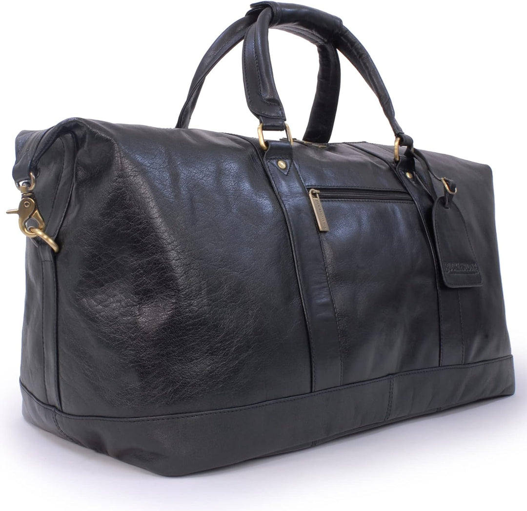 BUCKLESTONE - Leder - Reisetasche/Freizeittasche/Sporttasche von York - Schwarz, Schwarz