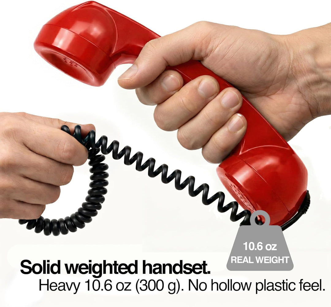 Opis Technology 60s Micro Retro-Telefonhörer für Handy und Smartphone, inkl. aktivem USB-C-Adapter f
