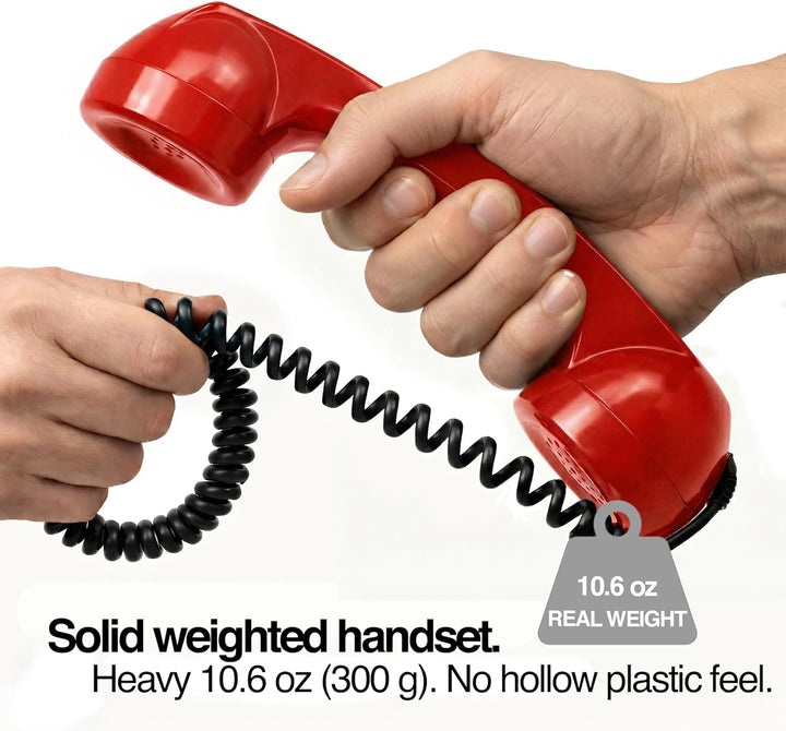 Opis Technology 60s Micro Retro-Telefonhörer für Handy und Smartphone, inkl. aktivem USB-C-Adapter f