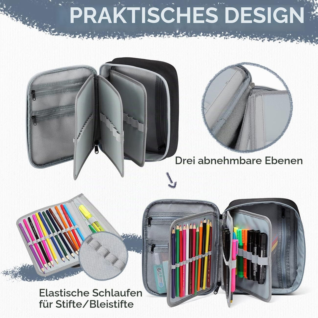VASCHY Grosse Federmäppchen, Multi Fächer Mäppchen Organizer 72 Stück Etui Schule Federmappe Federta