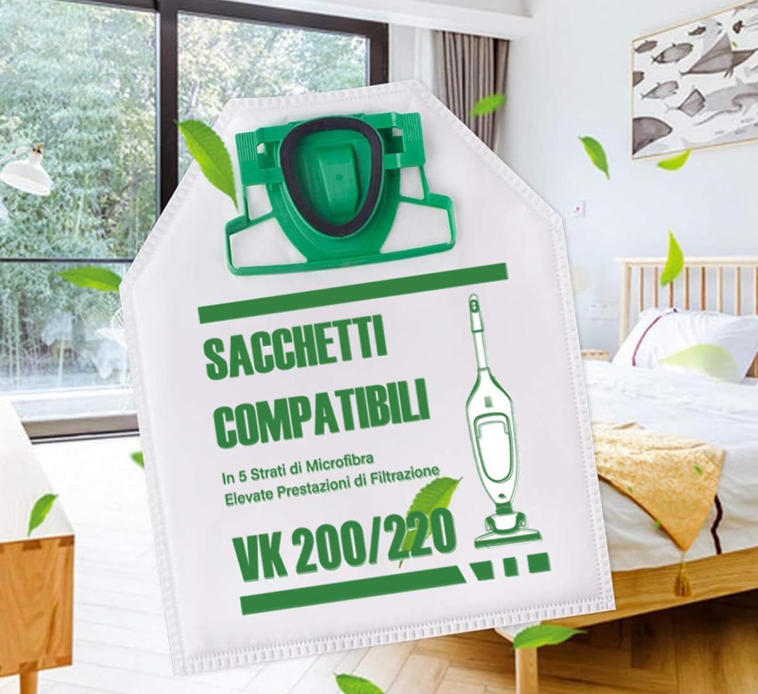 12 Stück Staubsaugerbeutel und 2 Fliter + 2 für Vorwerk VK200 FP200 Staubsaugerbeutel vk 200, 12