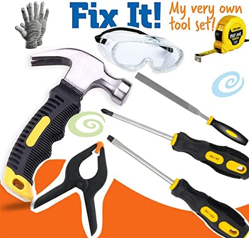Kinder-Werkzeug-Set, Holzbearbeitungswerkzeug-Set, 30 Stück Baumeister Kinder Echte Handwerkzeuge Ki
