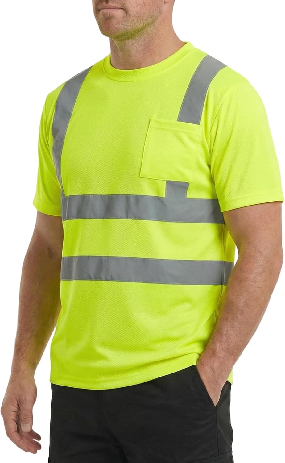 HYCOPROT Warnschutz T-Shirt Warnweste Reflektierend Warnweste Atmungsaktiv Leicht Kurzarmshirt Kurza