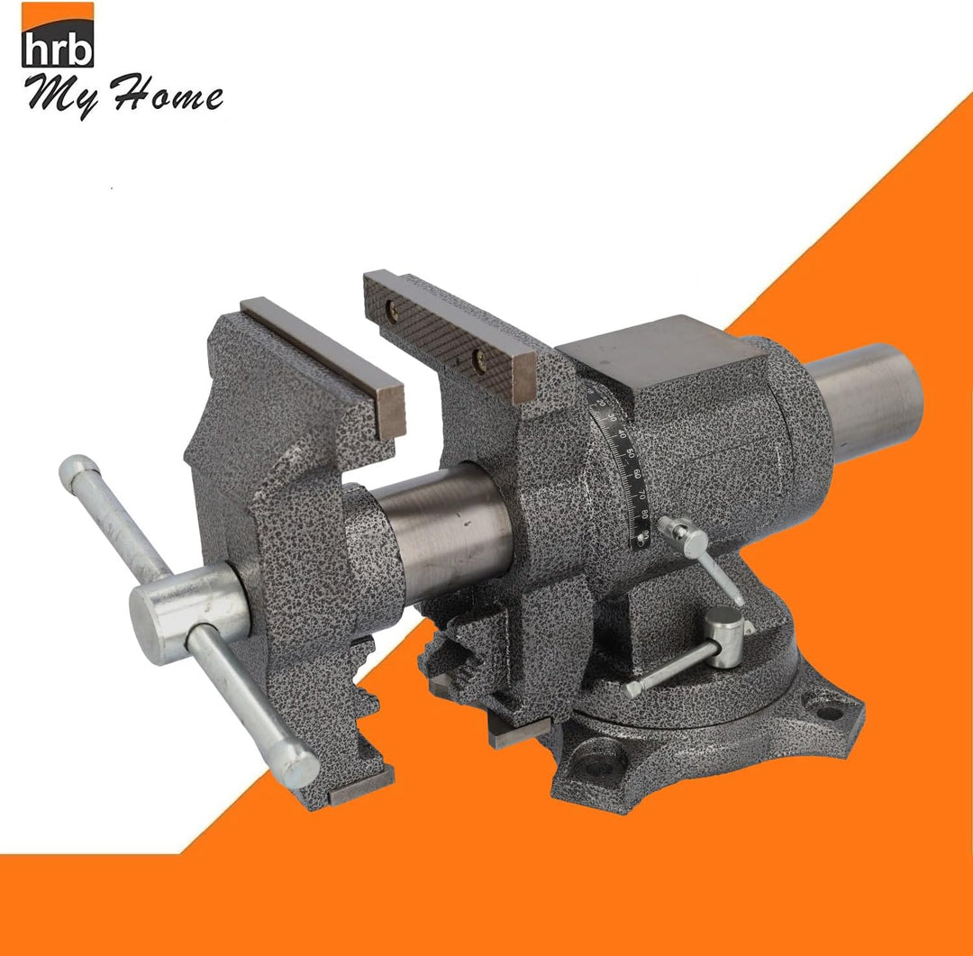HRB Profi Schraubstock drehbar gross - 100 mm Spannweite-, multifunktionaler Profi Tischschraubstock