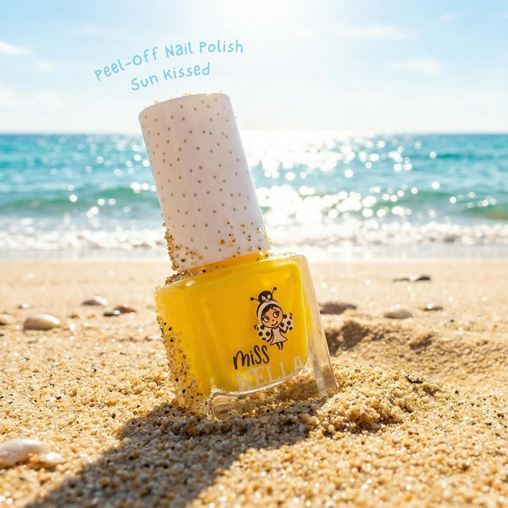 Miss Nella Summer Glitzer Nagellack 4er Set: Gelb, Koralle, Rosa und Lila, abziehbarer Nagellack spe