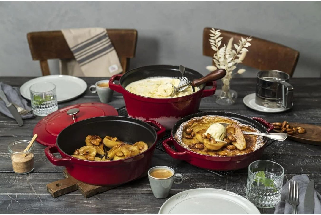 Staub La Cocotte Round Cast iron Casserole baking dish - SET OF 3 PIECES