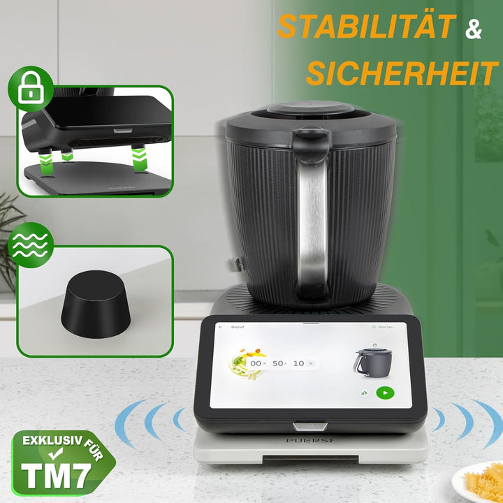 PUERSI Gleitbrett TM7 für Thermomix, 2te Generation, Brett für Thermomix mit Rollen, Leicht Gleitend