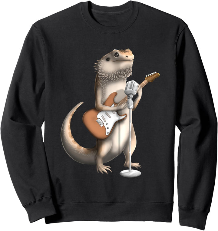 Bearded Dragon Singing Guitar Player Musician Music Cute Sweatshirt