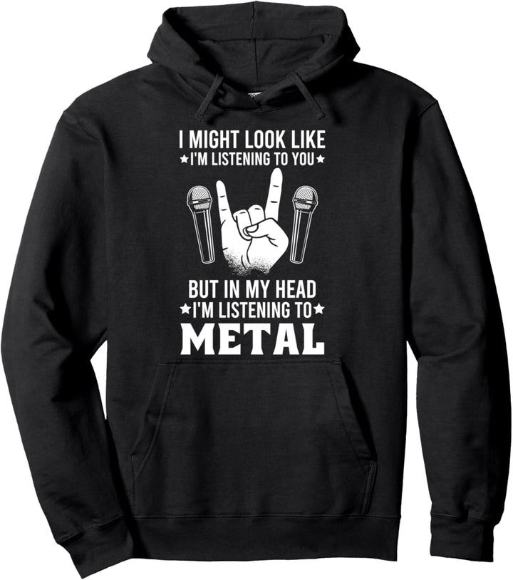 In meinem Kopf Ich höre Metal Metal Rock Pullover Hoodie