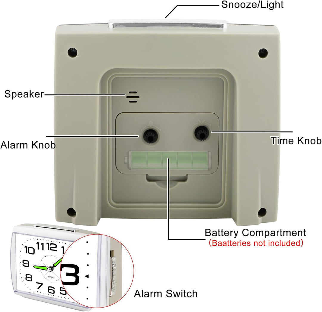 Ayybboo Wecker Analog, Ohne Ticken Wecker Retro mit Snooze Wecker mit Nachtlicht Grosses Analoge Wec