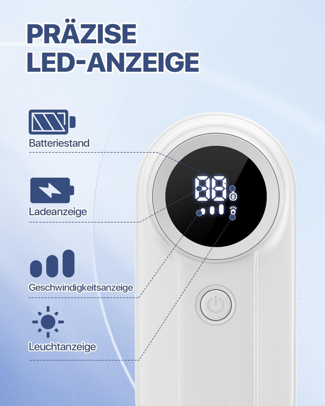 Fusselrasierer Elektrisch, Homtronics Fusselrasierer mit LED-Licht, USB Aufladung, 3 Einstellbaren,