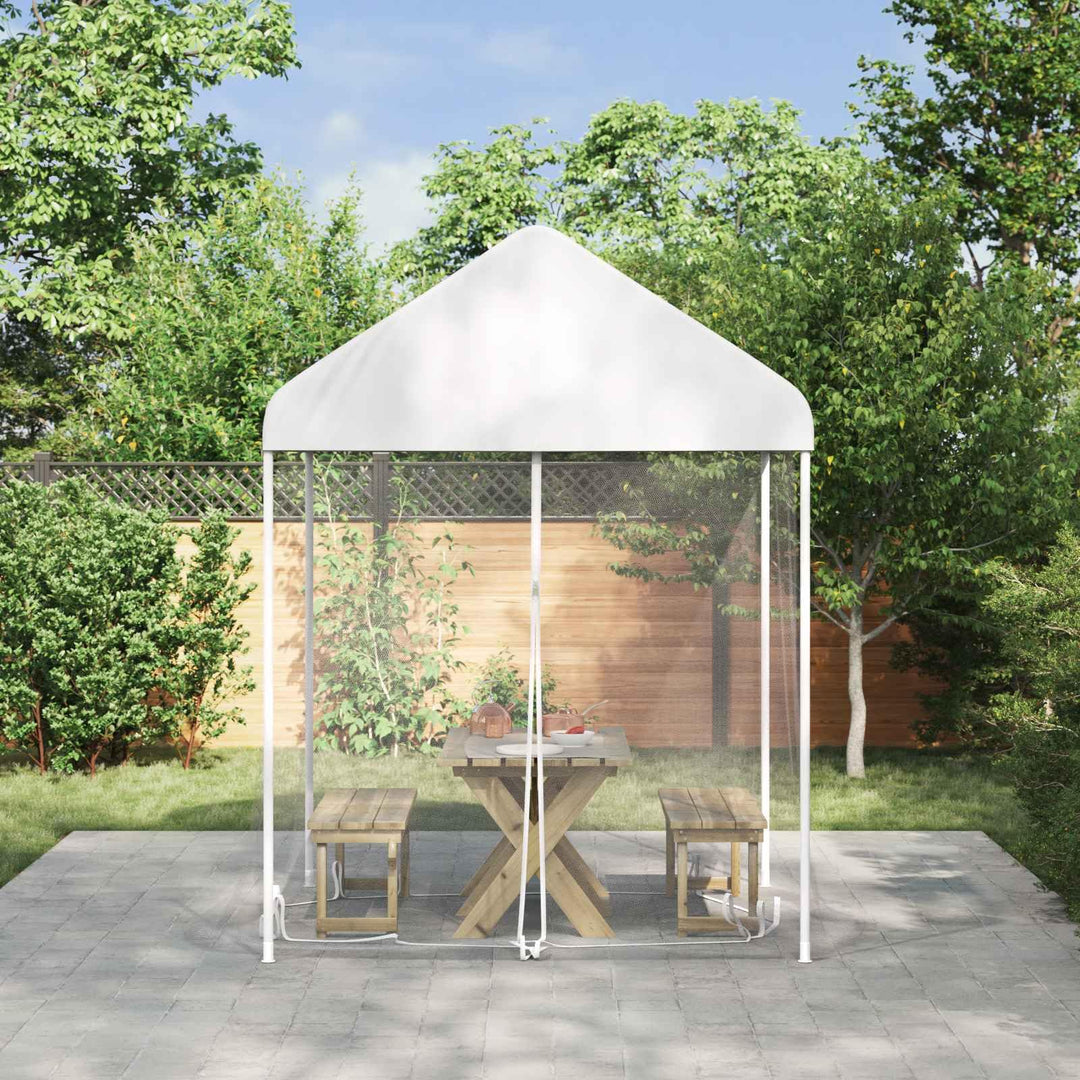 Moskito Netz für Pavillon 220 Mesh Weiss 2 x 2 x 2 m Polyester, Fliegengitter mit Klettverschluss un