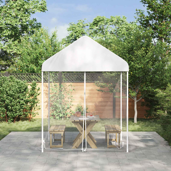 Moskito Netz für Pavillon 220 Mesh Weiss 2 x 2 x 2 m Polyester, Fliegengitter mit Klettverschluss un