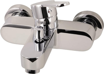 'aquaSu® Einhandmischer Sanmix Style für Wanne | Chrom | Wasserhahn | Einhebelmischer | Badewannenar