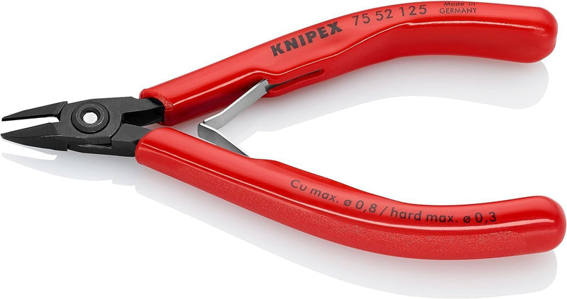 Knipex Elektronik-Seitenschneider brüniert, mit Kunststoff-Hüllen 125 mm 75 52 125