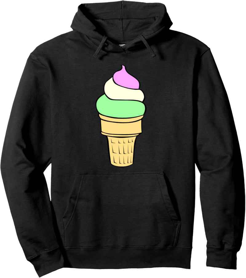 Vanille Erdbeere Mint Swirl Eiscreme-Zapfen Pullover Hoodie