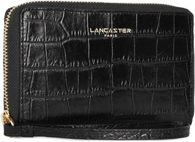 Lancaster Unisex Erwachsene Exotic Croco Cn Reisezubehör-Brieftasche, Schwarz