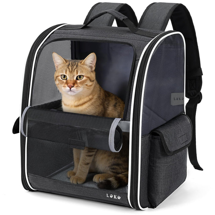 Lekesky Katzen Rucksack Hunderucksack für Mittel/Kleine Haustiere(2-10KG), KatzenRucksack mit Netzfe