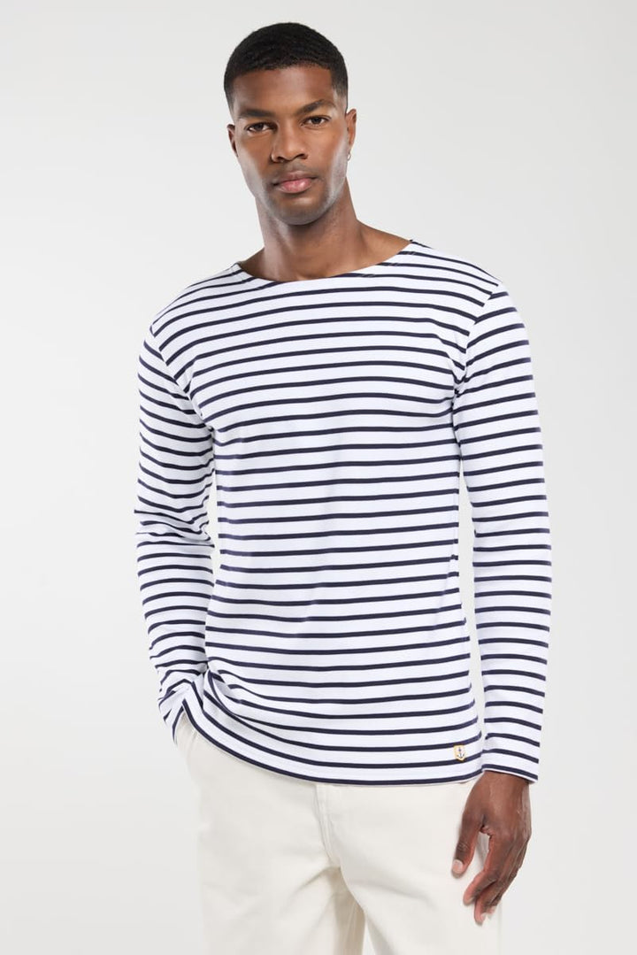 Armor Lux Herren Marinière Houat Héritage Homme T-Shirt XXS Mehrfarbig (400 Weiss/Navire 400/Weiss/S
