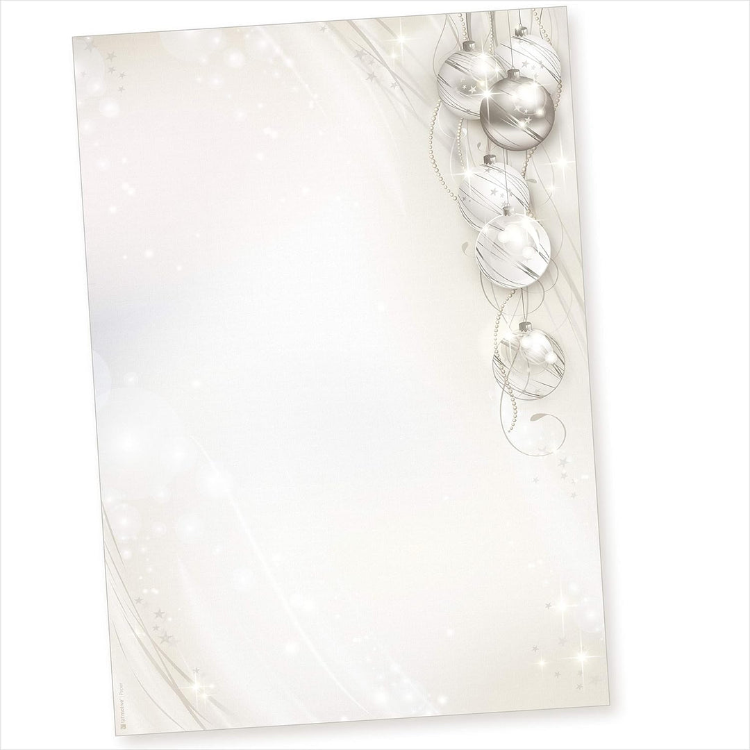 ELEGANCE 25 Sets Weihnachtsbriefpapier mit Fensterumschlag Briefpapier Weihnachten mit Umschlag mit