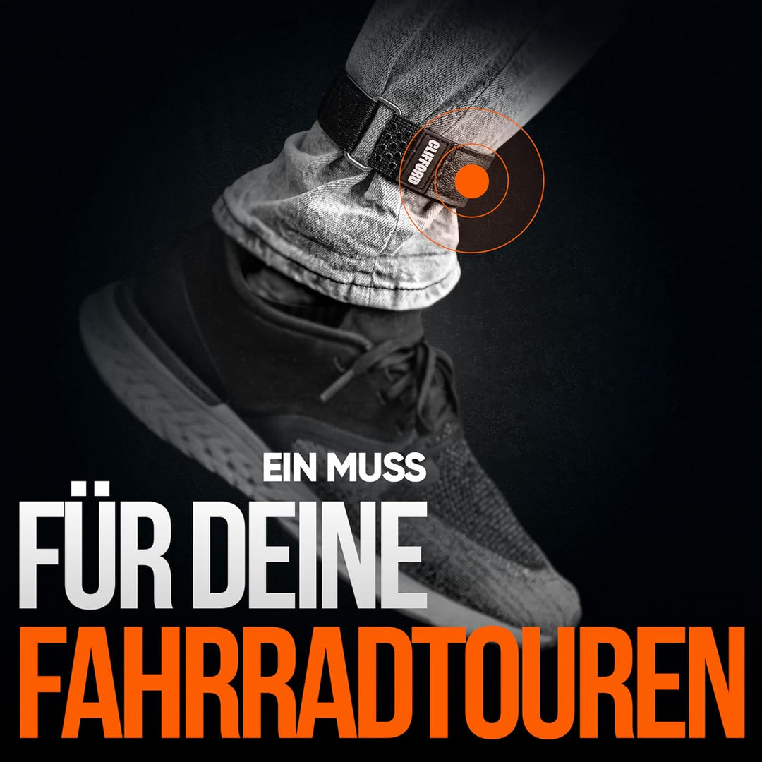 CLIFFORD Elastische Klettbänder I 30mm I Multifunktion Klettverschluss Band für Hosenklammer Fahrrad