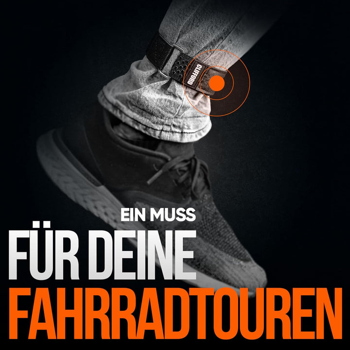 CLIFFORD Elastisches Klettband mit Silikon-Grip & Premium-Klett - Rutschfeste Hosenklammer für Fahrr