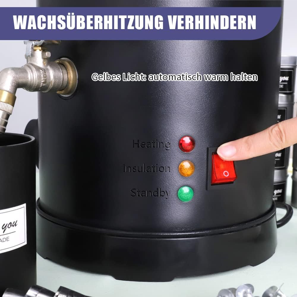 TOAUTO WMF-5L Kerzenherstellung Kit, DIY Kerzen Selber Machen Set Inklusive Docht, wachsschmelzer, D