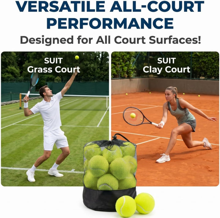 Tebery 20 Stück Tennisbälle mit Mesh-Tragetasche, Tennis Training Übungsbälle Hundespielzeug Spielbä