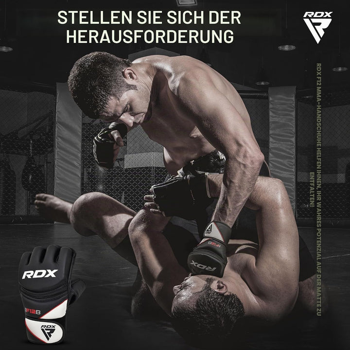 RDX Profi MMA Handschuhe Grappling Sparring Training, Maya Hide Leder, Kickboxen Kampfsport Gepolste