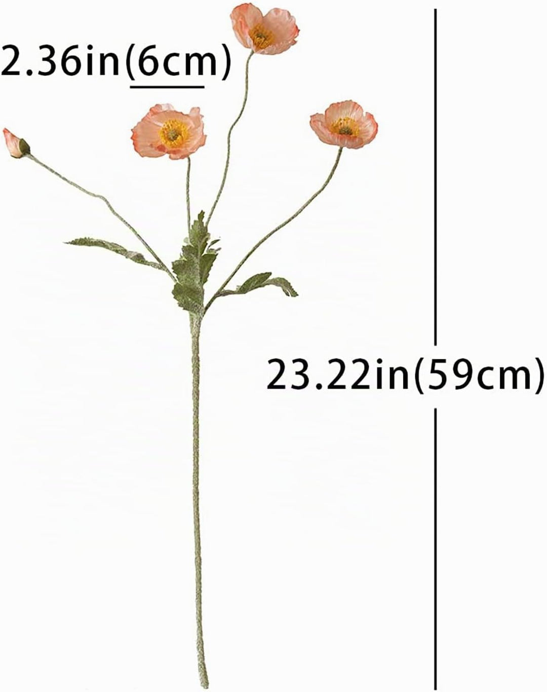 DUYONE Künstliche Blumen mit 6 Stielen, Mohnblumenstrauss, Seide, für Hochzeit, Zuhause, Party-Dekor