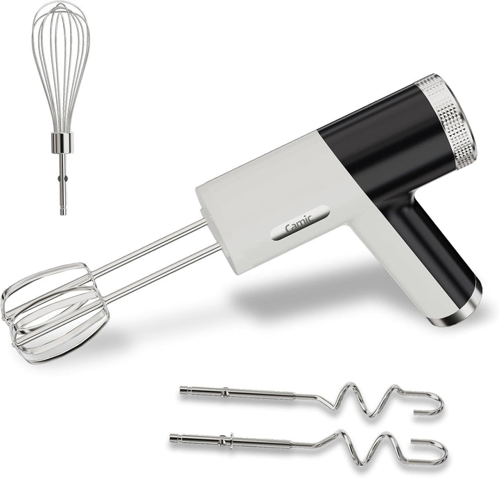 Camic Handmixer mit 9 Geschwindigkeitsstufen, Kabelloser Elektrisch- Handrührgerät mit Schneebesen,