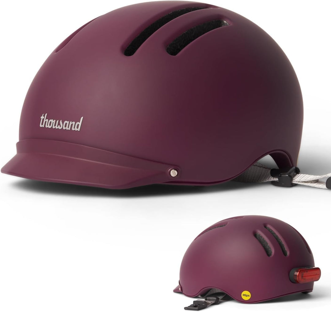 Thousand Chapter MIPS Fahrradhelm für Erwachsene, LED-Rücklicht, Radfahren & Fahrradsicherheitszerti