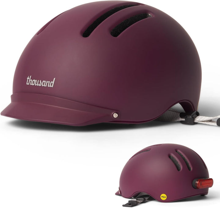 Thousand Chapter MIPS Fahrradhelm für Erwachsene, LED-Rücklicht, Radfahren &amp; Fahrradsicherheitszerti