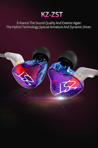 keephifi KZ ZST In-Ear-Monitor 1BA + 1DD HiFi KZ IEM Kopfhörer, Geräuschunterdrückung, kabelgebunden