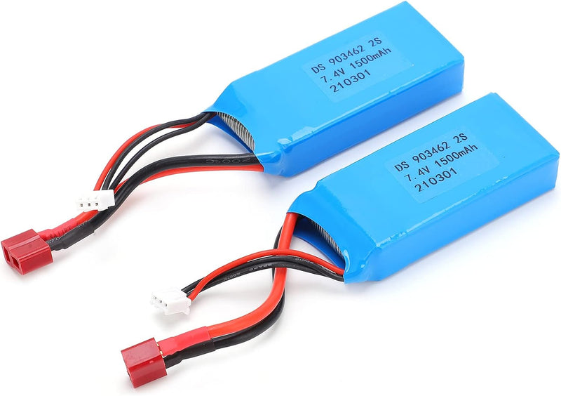 CHICIRIS 7,4 V 1500 MAh Lithium-Ionen-Akku, Ersatzakku, Lithium-Batterien 15C T-Stecker Modell Akku