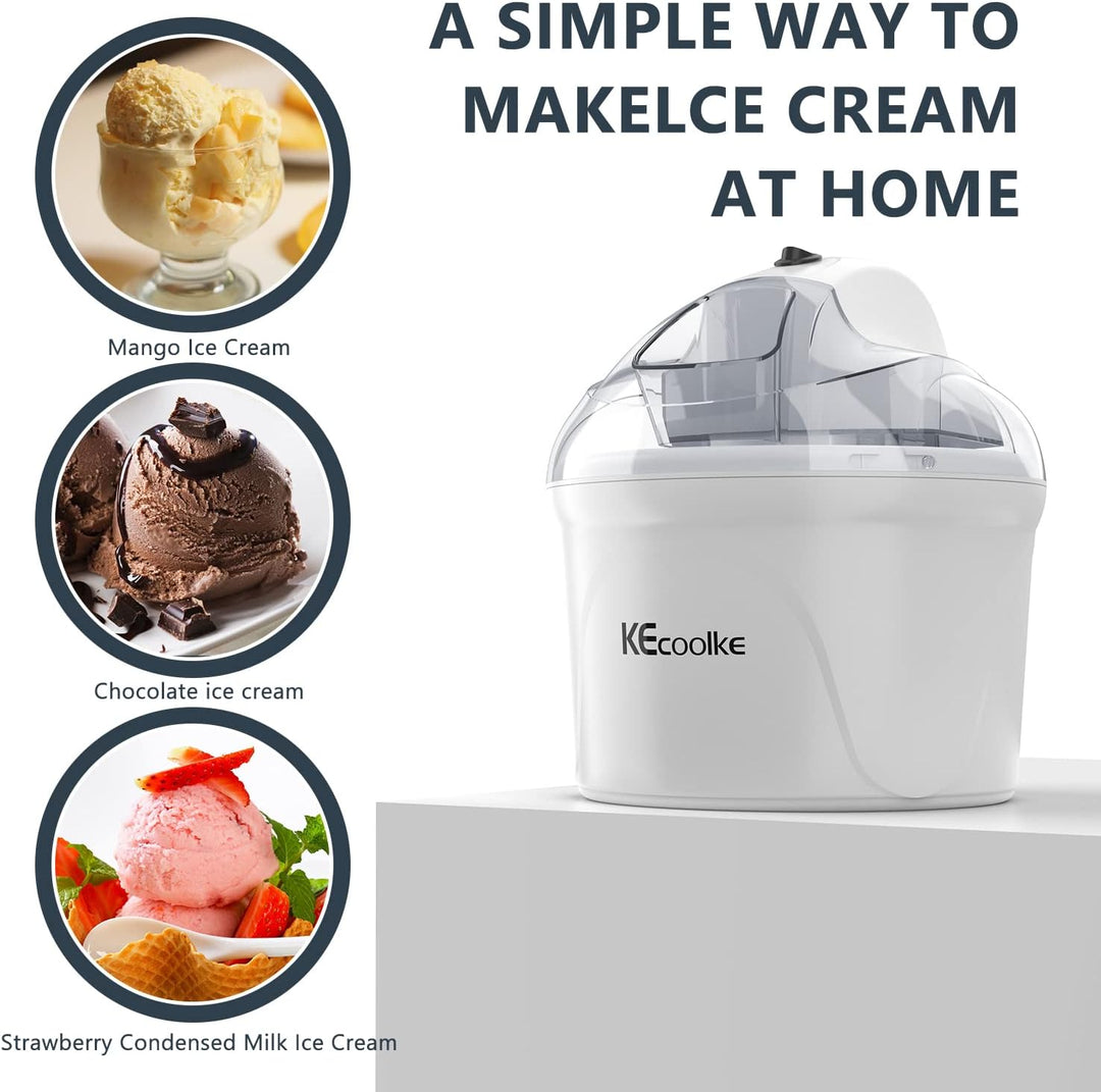 Speiseeisbereiter, Eismaschine, Elektrische Eismaschine Soft Serve Homemade KECOOLKE 1.5 L Frozen Yo