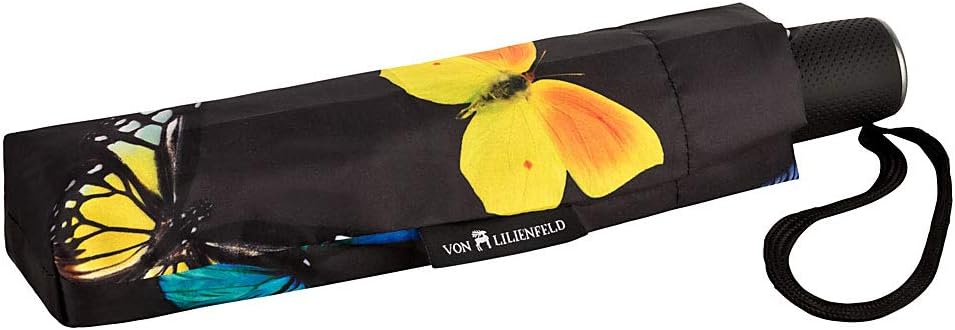 VON LILIENFELD Regenschirm Taschenschirm Schmetterlingstanz Stabil Leicht Auf-Zu Automatik Damen But