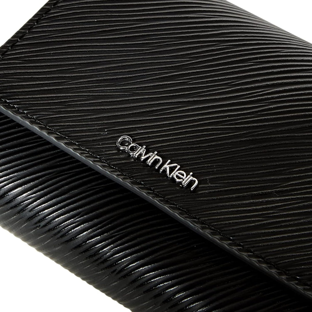 Calvin Klein Damen Elevated Trifold Md Saffiano Geldbörsen, Ck Schwarz