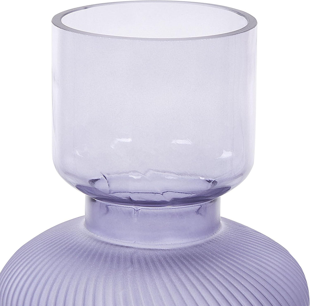 Deko Blumenvase Glas violett 24 cm organische Form mit schmalem Hals Rodia