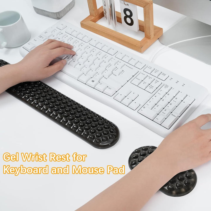 Handballenauflage für Tastatur und Maus, Handgelenkauflage Set mit Memory-Schaum Rutschfest Base, Li