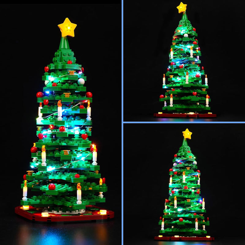 LocoLee Licht Set Kompatibel mit Lego Weihnachtsbaum, Nur Lichter Set, Licht Beleuchtung Set Compati