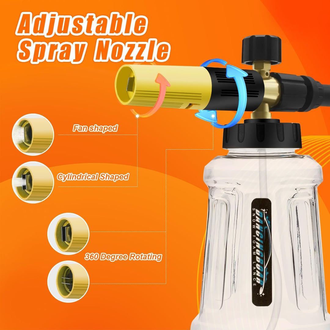 Verbesserte Schaumlanze Schaumkanone für Kärcher K-Serie K2 K3 K4 K5 K6 K7 Hochdruckreiniger, 1L Sch