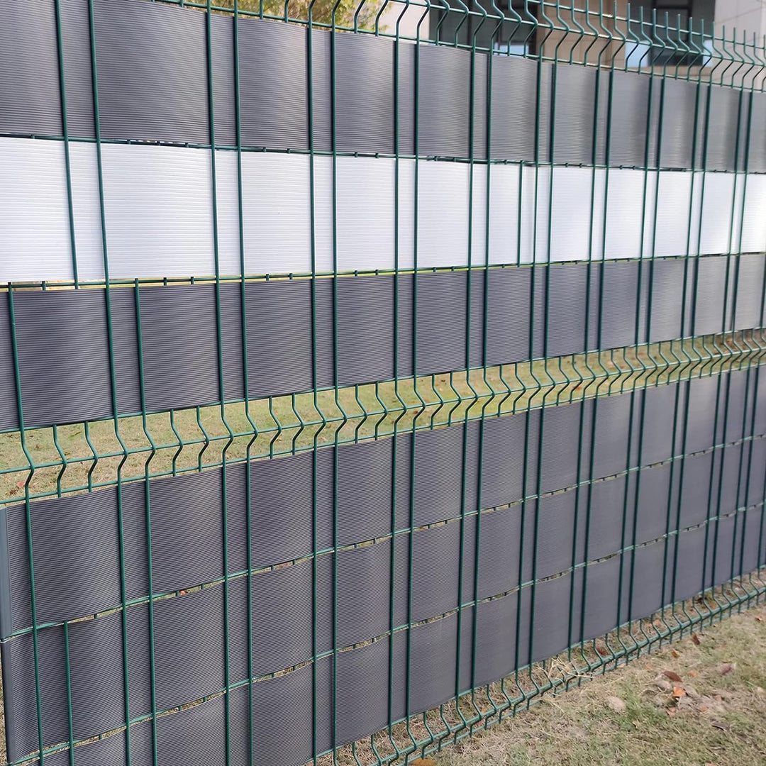 NAIMORUI 10 Stück Hart PVC Sichtschutzstreifen für Doppelstabmatten, 252,5 X 19 cm Sichtschutzstreif