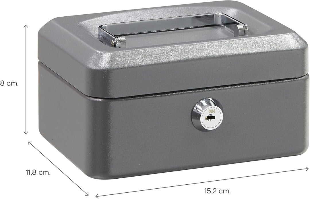 ARREGUI Elegant C9216 Geldkassette aus Stahl | Geldbox | 15 cm breit | Abschliessbare Kasse mit Geld