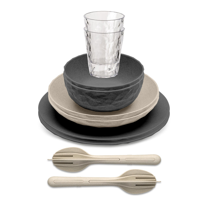 Koziol CLUB SET SKAGEN Geschirrset | 10 Teile, bruchfest, stapelbar | biozirkulärer Kunststoff, spül